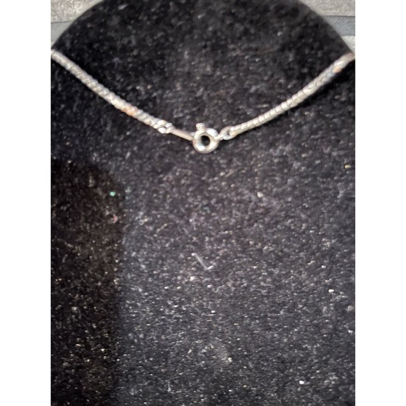 925 Sterling Silver Snake Chain Necklace w/Cut Out Heart Charm Japan - Picture 4 of 8